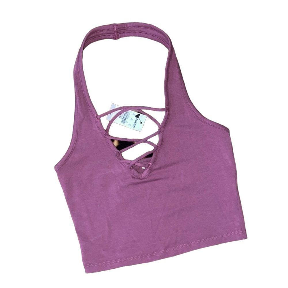 •EXPRESS• NWT criss cross strap it front halter top in size XS